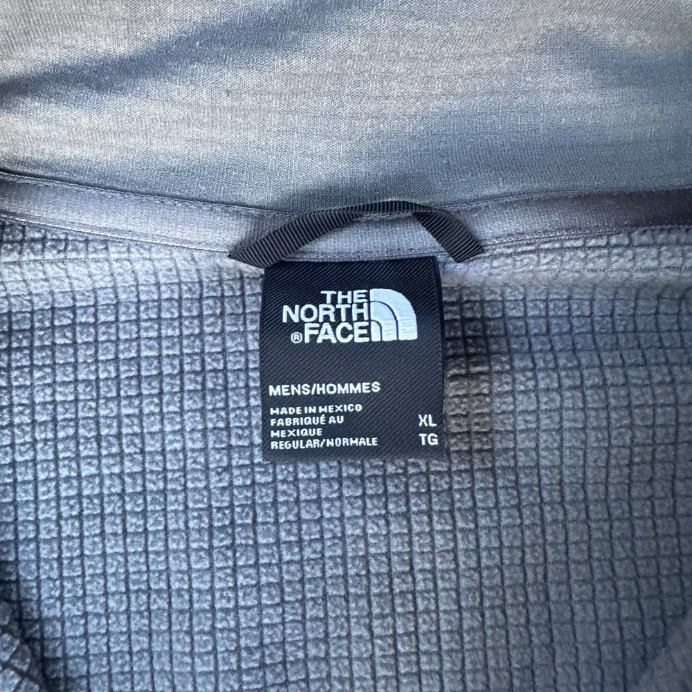 The North Face Fleece Jacket Mens XL Gray Excellent Grid Texture Full Zip
